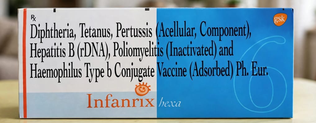 Infanrix Hexa Vaccine 0.5ml Injection – DIPHTHERIA TETANUS,HAEMOPHIL,HEPATITIS-B,PERTUSSIS,POLIYOMYELITIS