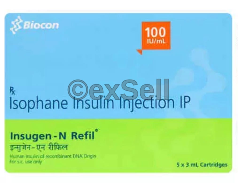 Insugen-N 100IU/ml Refil Suspension for Injection 100IU Cartridge – Insulin Isophane (100IU)