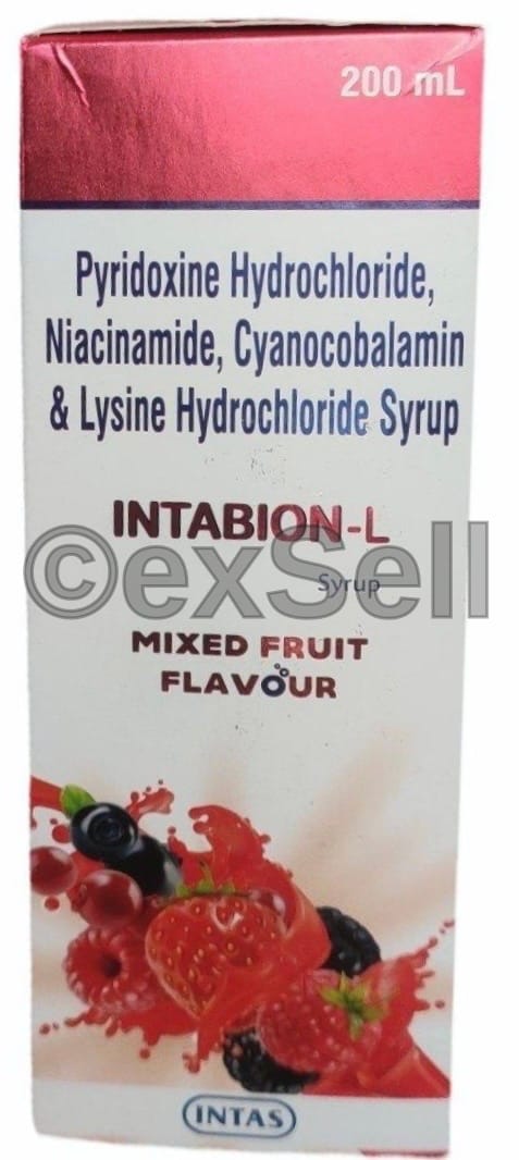 Intabion L Syrup Combination Syrup – Cyanocobalamin / Vitamin B12 (2 Mcg) + Lysine (37.5 Mg) + Niacinamide (15 Mg) + Pyridoxine Hydrochloride (0.75 Mg)