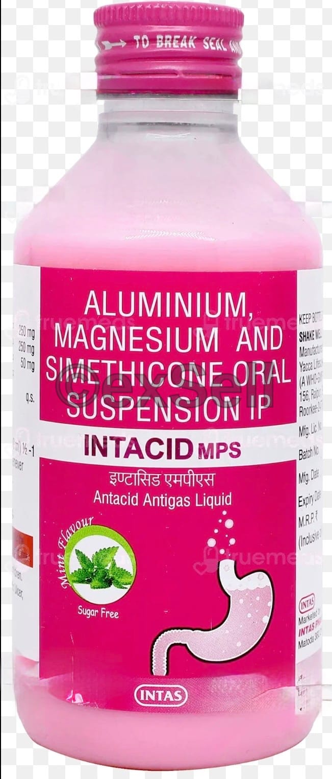 Intacid Mps Syrup Combination Syrup – Aluminium Hydroxide(250mg) Magnesium Hydroxide  (250mg) Simethicone (50mg)