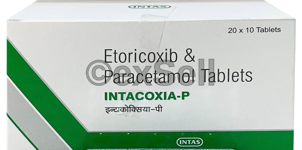 Intacoxia P 60mg/325mg Tablet 600mg + 350mg Tablet – Etoricoxib (60mg) + Paracetamol (325mg)