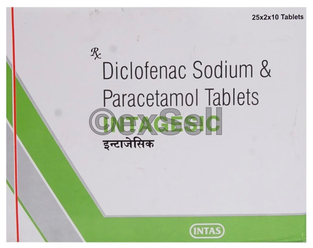 Intagesic Tablet 50 mg + 325 mg Tablet – Diclofenac (50mg) + Paracetamol (325mg)