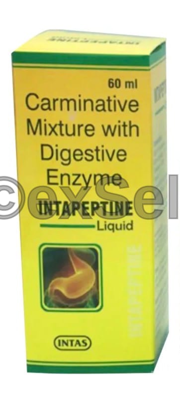 Intapeptine Syrup (100 mg/5ml)+(50 mg/5ml) Syrup – Alpha-amylase (100 mg/5ml) and Papain (50 mg/5ml)