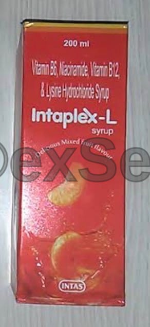 Intaplex L Syrup Combination Syrup – Cyanocobalamin (0.002 Mg) + L-lysine (37.5 Mg) + Nicotinamide (15 Mg) + Vitamin B6 (Pyridoxine) (0.75 Mg)