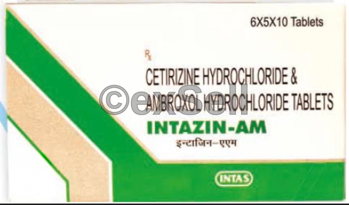 Intazin AM Tablet 5 mg/60 mg Tablet – Cetirizine (5mg) + Ambroxol (60mg)