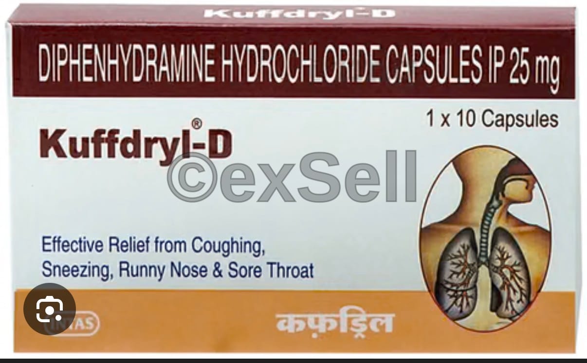 Kuffdryl D 25mg Capsule 25mg Capsule – Diphenhydramine (25mg)