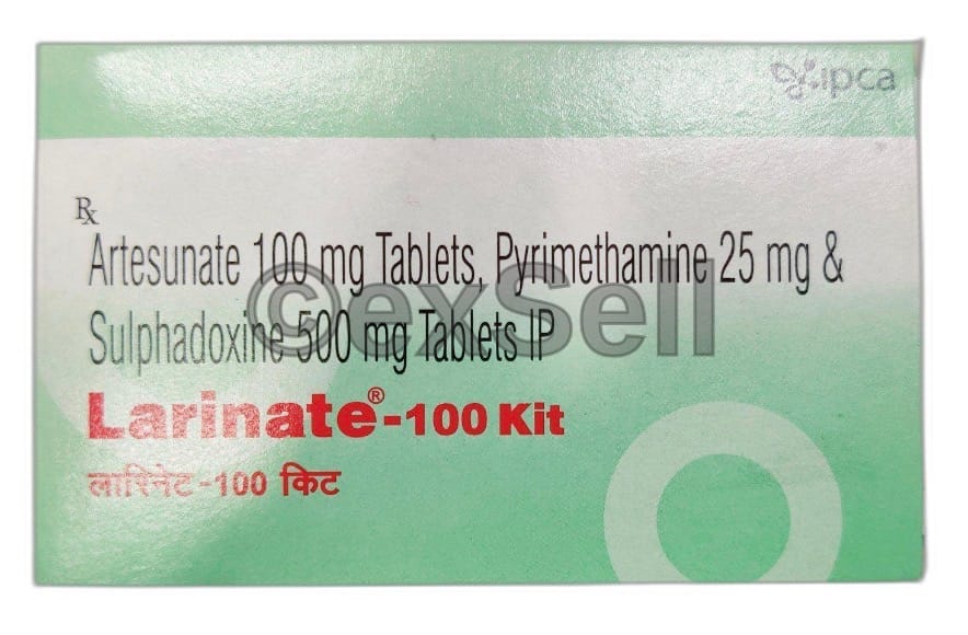 Larinate 100 Kit 100mg + 500mg + 25mg Tablet – Artesunate (100mg) + Sulphadoxine (500mg) + Pyrimethamine (25mg)