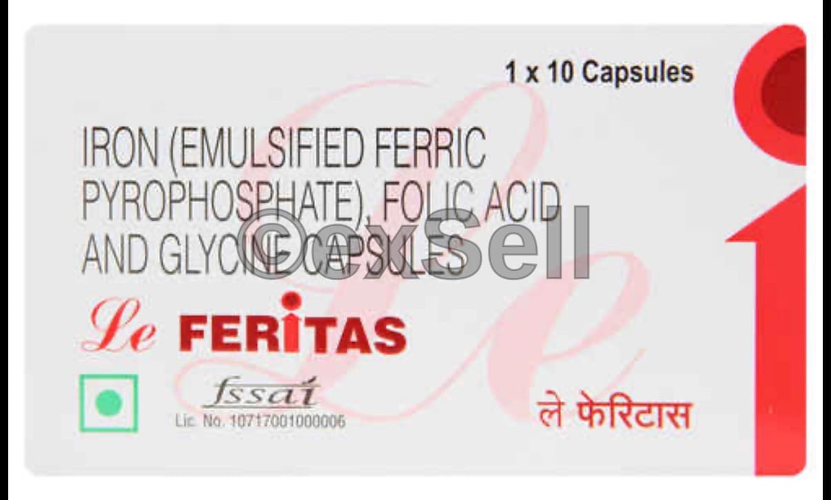 Le Feritas Capsule 30mg + 250mcg Capsule – Iron ( 30 mg) and Folic Acid (250 mcg)