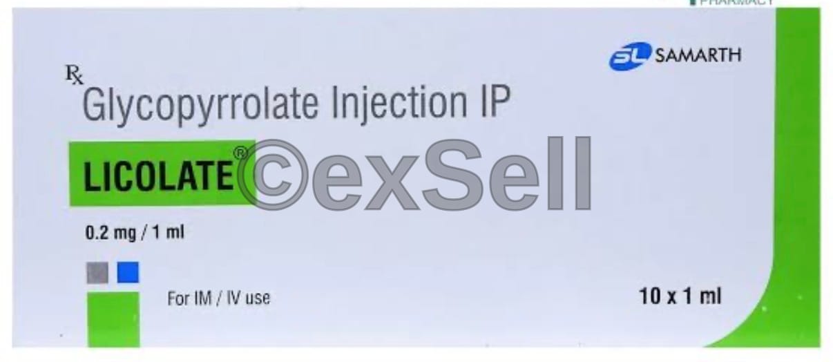 Licolate injection 0.2mg/1ml Ampoule – Glycopyrrolate 0.2mg/1ml