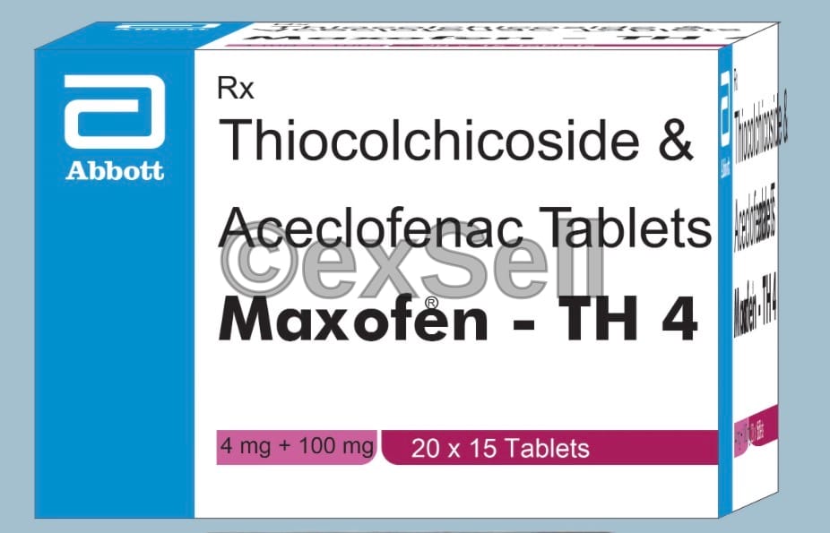 Maxofen TH Tablet 100mg/4mg Tablet – Aceclofenac (100mg) + Thiocolchicoside (4mg)