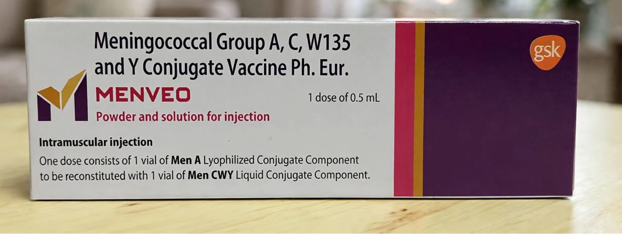 Menveo Vaccine 0.5ml per dose Vial (Intramuscular injection) – Meningococcal Vaccine (Group A, C, Y & W-135)
