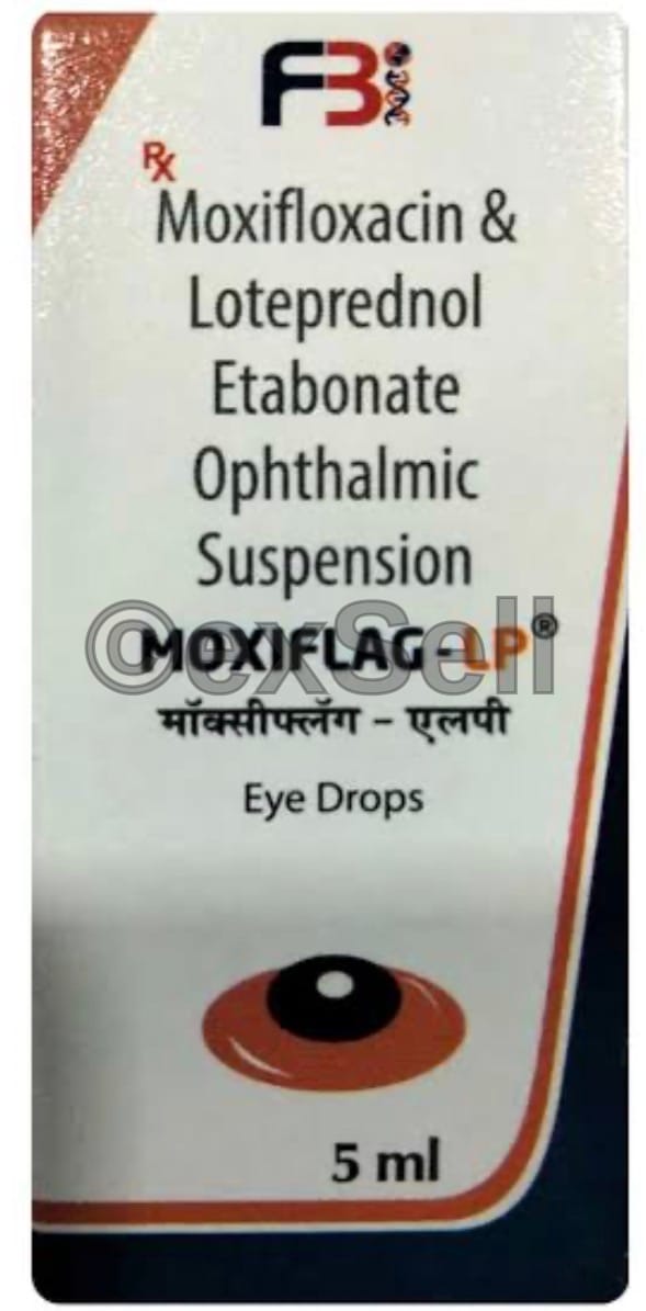 Moxiflag-Lp Eye Drops 0.5% + 0.5% Eye drop – Loteprednol etabonate (0.5% ) + Moxifloxacin (0.5%)