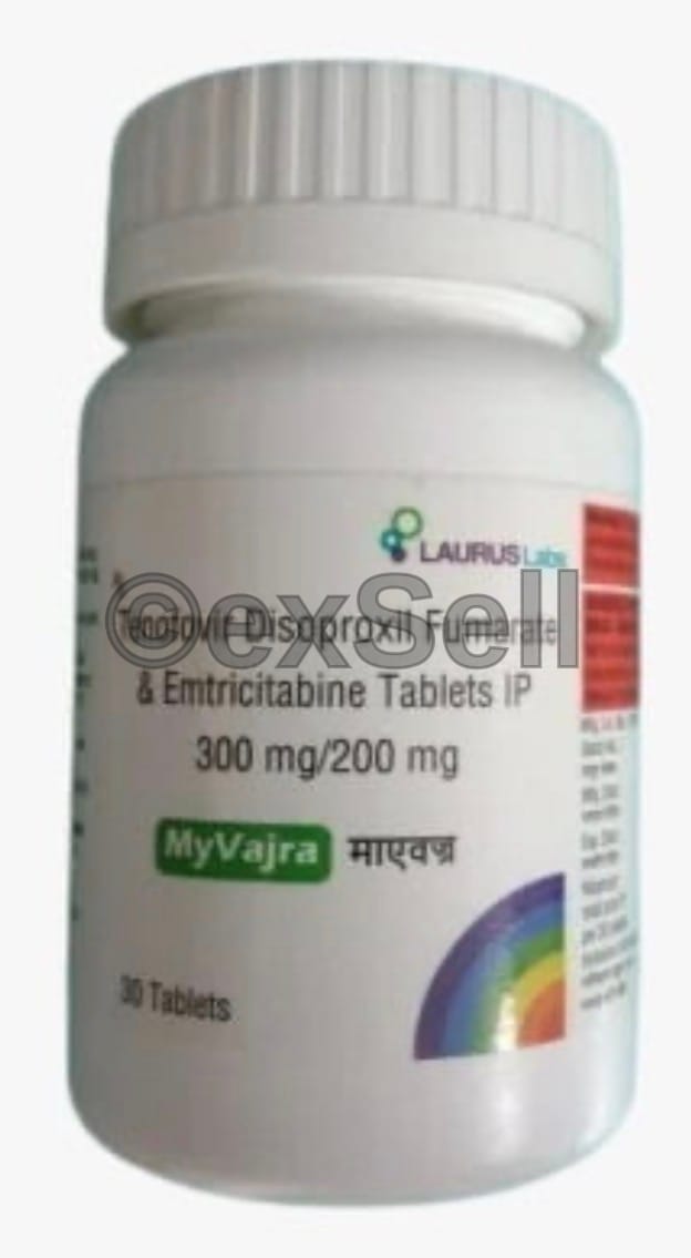 Myvajra Tablet 200mg + 300mg Tablet – Emtricitabine (200mg) + Tenofovir disoproxil fumarate (300mg)