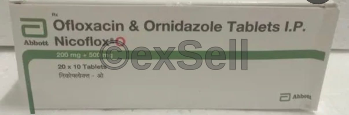 Nicoflox-O Tablet 200 mg + 500 mg Tablet – Ofloxacin (200mg) + Ornidazole (500mg)
