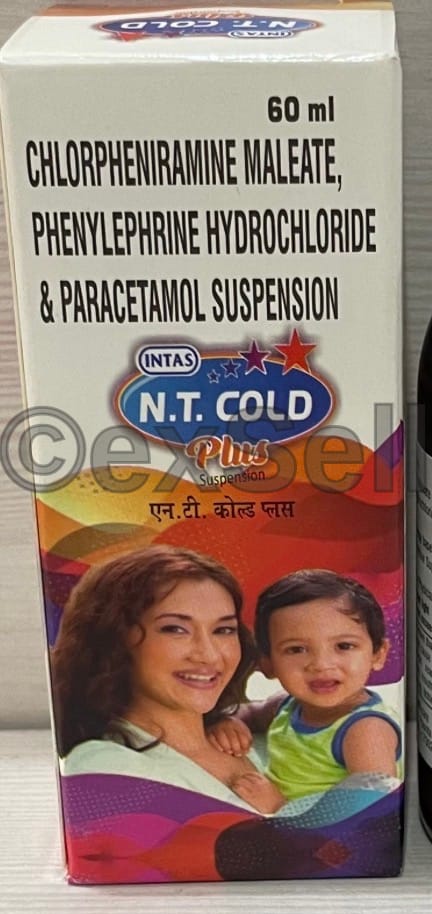 NT Cold Plus Oral Suspension Combination Oral Suspension – Chlorpheniramine Maleate (2mg/5ml) + Paracetamol (250mg/5ml) + Phenylephrine (5mg/5ml)