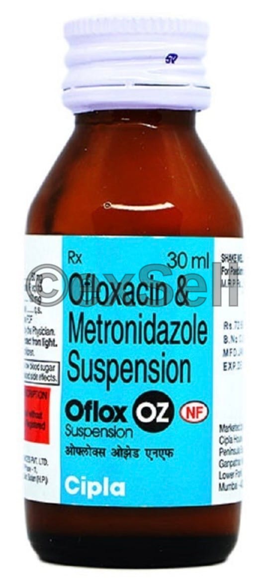 Oflox OZ Suspension Combination Oral Suspension – Ofloxacin (50mg/5ml) + Ornidazole (125mg/5ml)