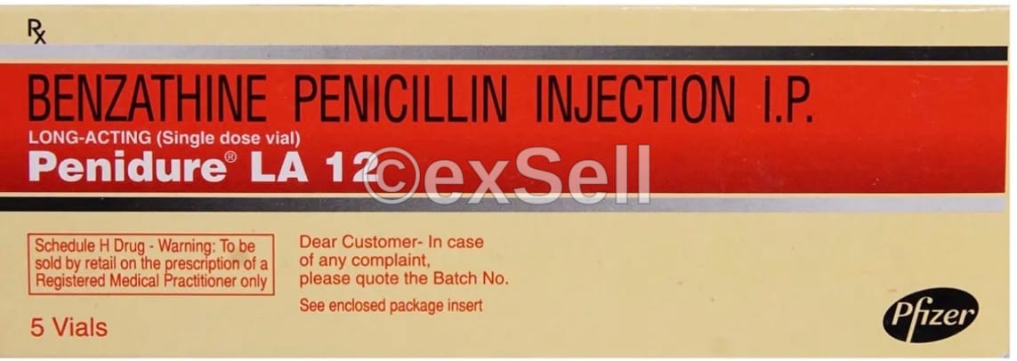 Penidure LA 12 Injection 1200000IU Vial – Benzathine penicillin G (1200000IU)