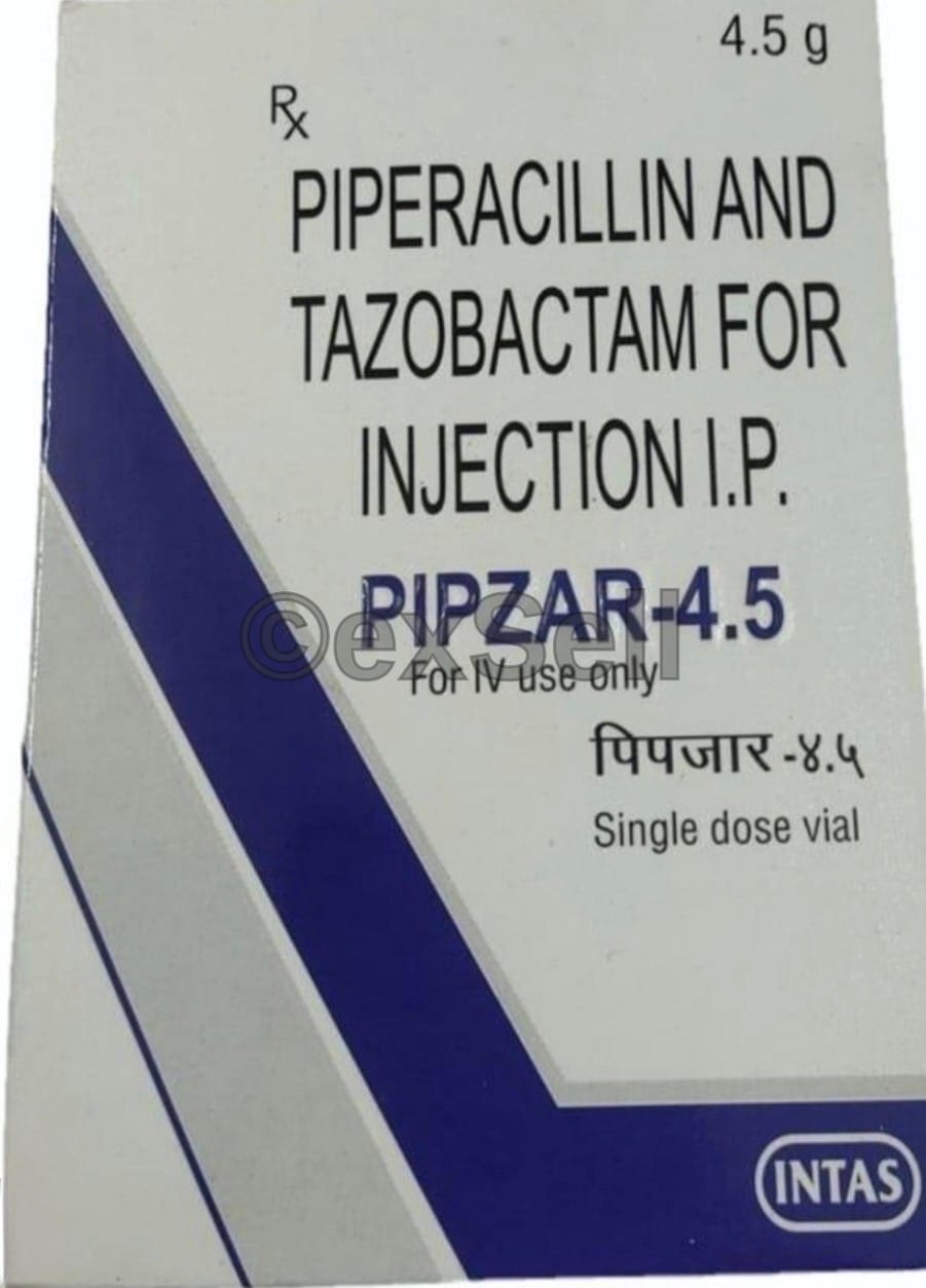 Pipzar 4000mg/500mg Injection 4000mg/500mg Injection – Piperacillin (4000mg) + Tazobactum (500mg)