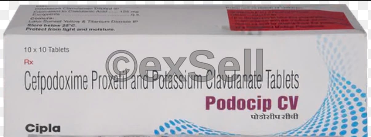 Podocip CV Tablet Combination Tablet – Cefpodoxime Proxetil (200mg) + Clavulanic Acid (125mg)