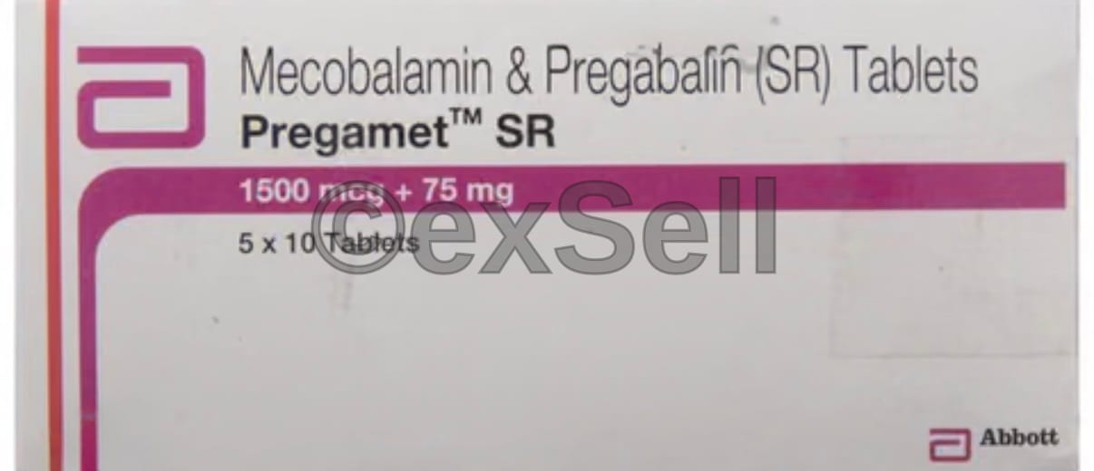 Pregamet SR Tablet 1500 mcg +75 mg Tablet – Methylcobalamin (1500mcg) + Pregabalin (75mg)