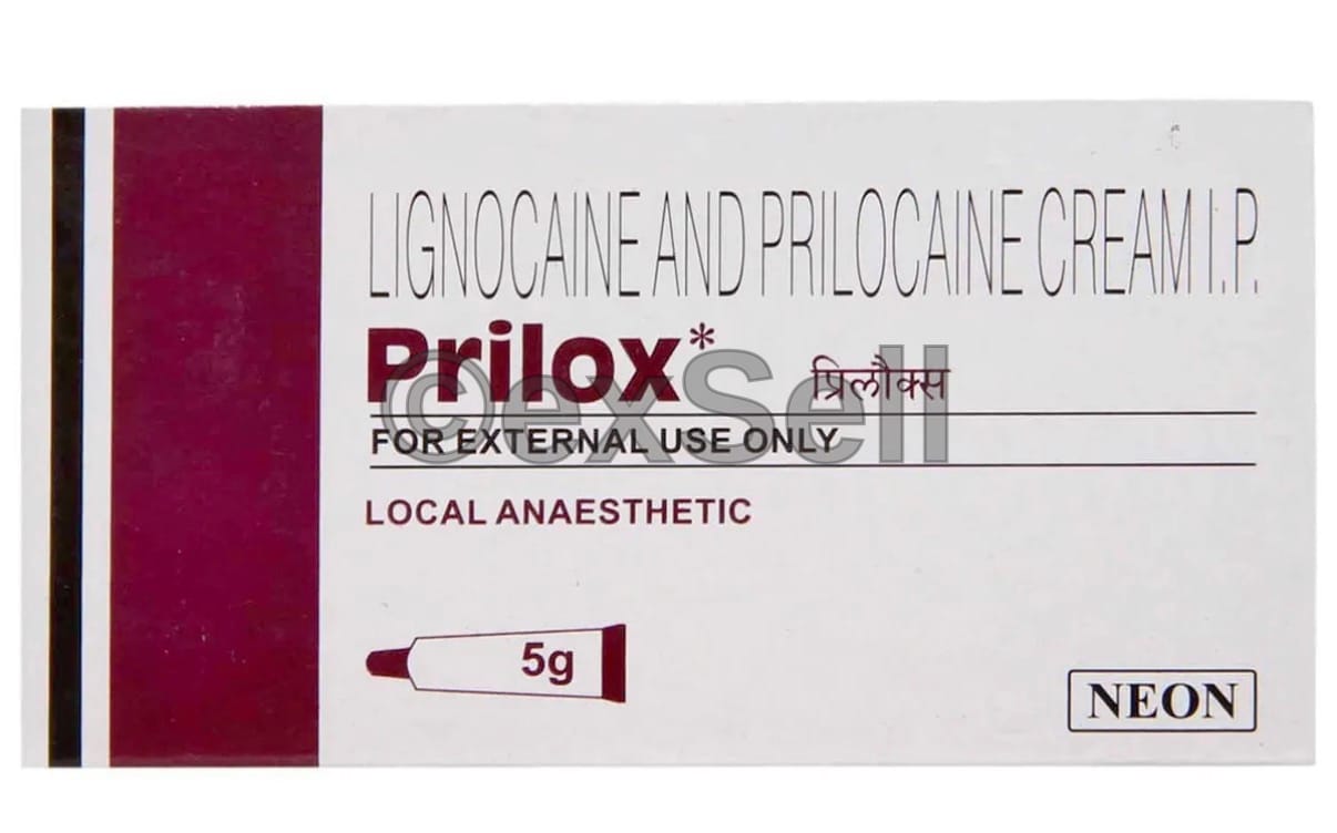 Prilox Cream 25mg + 25mg Cream – Prilocaine (25mg) + Lidocaine (25mg)