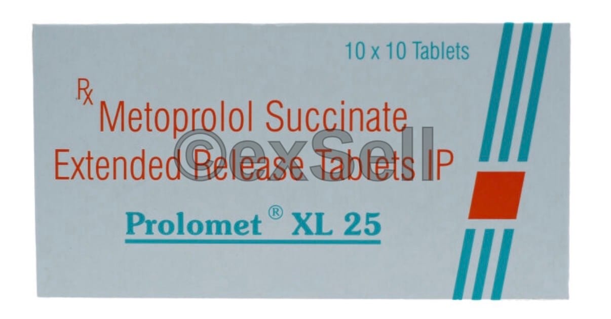 Prolomet XL 25 Tablet 23.5mg Tablet – Metoprolol Succinate (23.75mg)