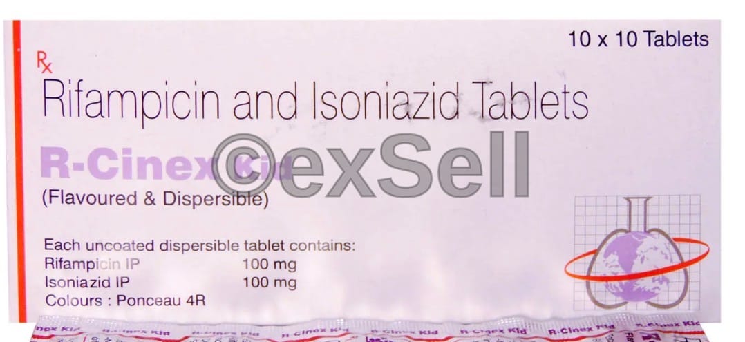 R-Cinex Z Kid Tablet 100mg + 50mg + 300mg Tablet – Isoniazid (100mg) + Pyrazinamide (50mg) + Rifampicin (300mg)
