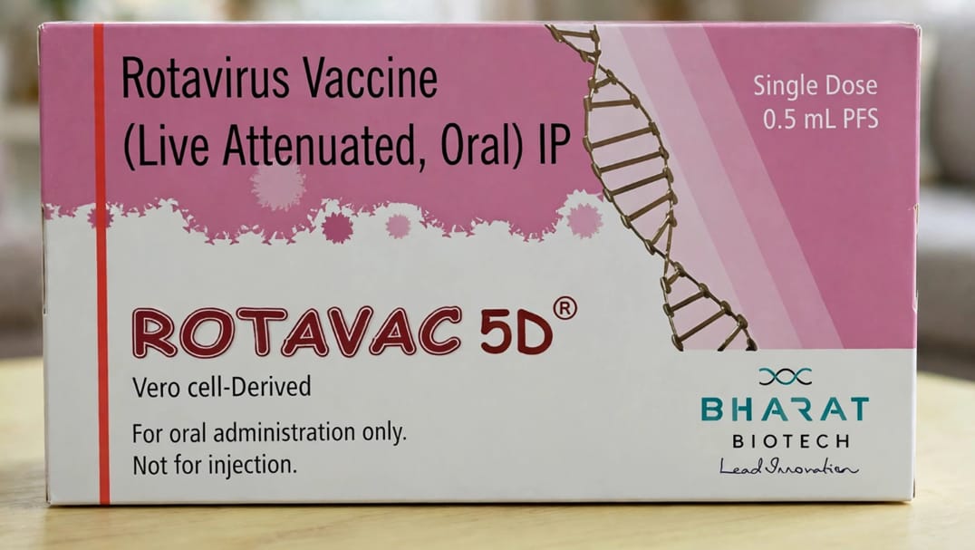 Rotavac 5D Oral vaccine 100000IU / 0.5ml Oral Solution – Rotavirus vaccine (live attenuated, oral) (100000IU)