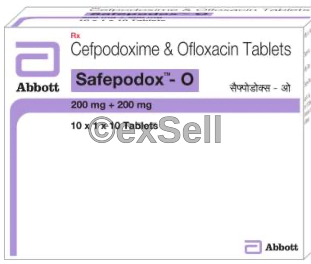 Safepodox O 200mg/200mg Tablet 200mg / 200mg Tablet – Cefpodoxime Proxetil (200mg) + Ofloxacin (200mg)