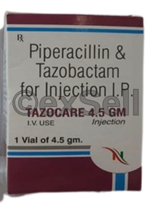 Tazocare 4.5gm Injection 4gm + 500mg Vial – Piperacillin (4gm) + Tazobactam (500mg)