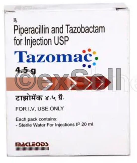 Tazomac 4.5gm Injection 4000mg + 500mg Vial – Piperacillin (4000mg) + Tazobactum (500mg)