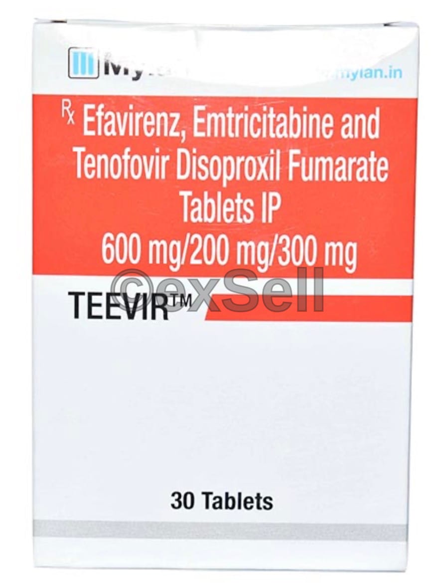 Teevir Tablet 200mg + 300mg+ 600mg Tablet – Emtricitabine (200mg) + Tenofovir disoproxil fumarate (300mg) + Efavirenz (600mg)