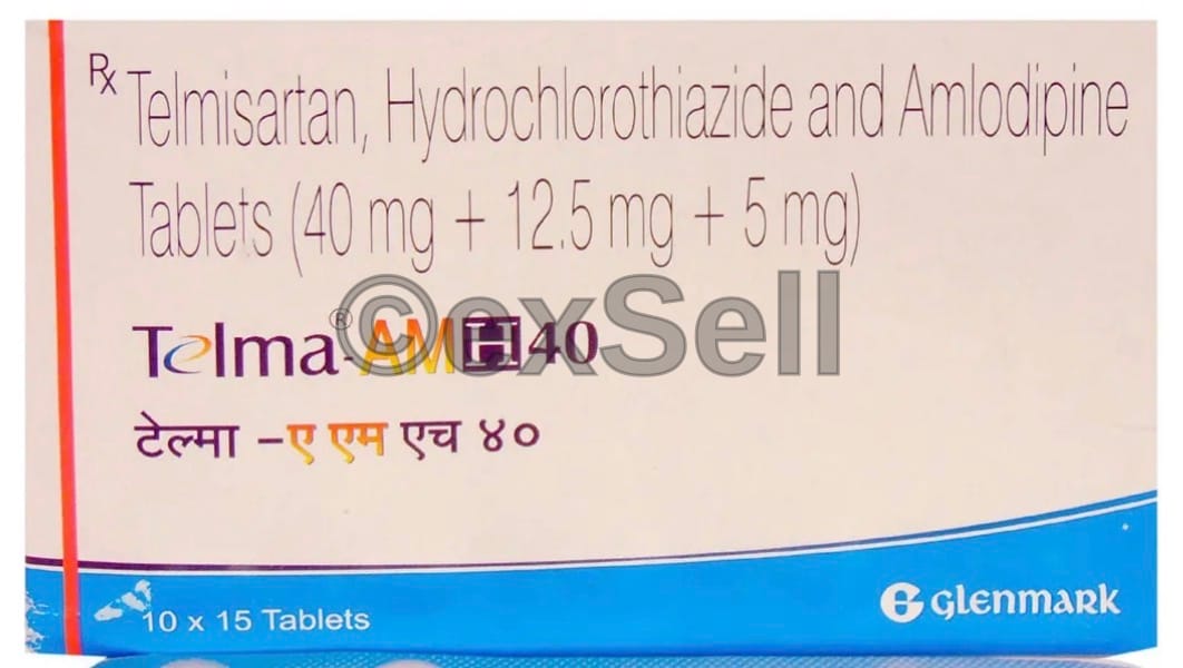 Telma-AM H 40 Tablet 40mg+ 5mg+ 12.5mg Tablet – Telmisartan (40mg) + Amlodipine (5mg) + Hydrochlorothiazide (12.5mg)