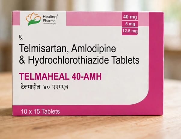 Telmaheal 40-AMH 57.5 mg Tablets – Telmisartan (40 mg) + Amlodipine (5 mg) + Hydrochlorothiazide (12.5 mg)