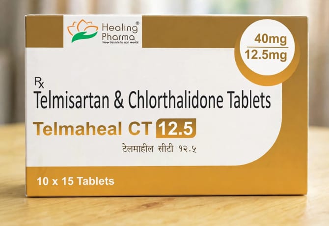 Telmaheal CT 12.5 52.5 mg Tablets – Chlorthalidone (12.5 mg) + Telmisartan (40 mg)