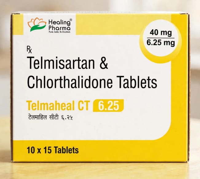 Telmaheal CT 6.25 40 mg+6.25mg Tablets – Telmisartan 40 Mg + Chlorthalidone 6.25 Mg Tablets