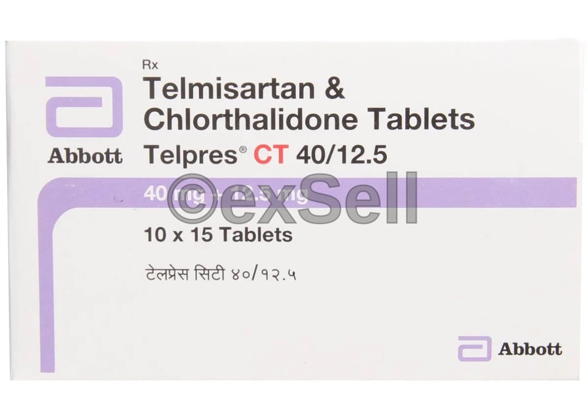 Telpres CT 40/12.5 Tablet 40mg+ 12.5mg Tablet – Telmisartan (40mg) + Chlorthalidone (12.5mg)