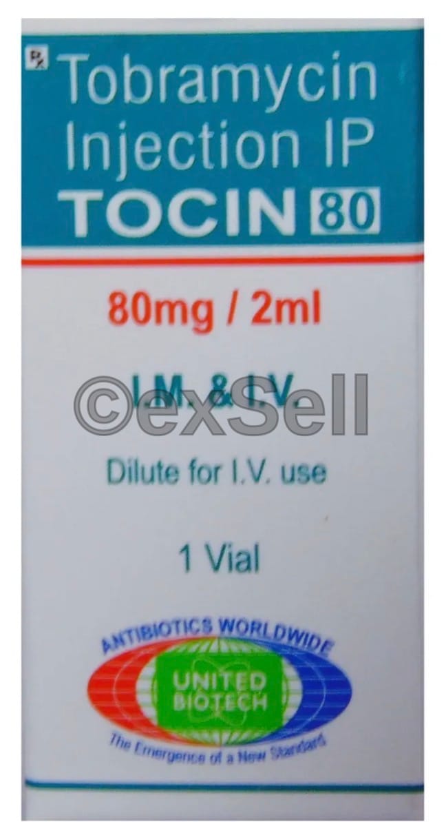 Tocin 80mg Injection 80mg Vial – Tobramycin (80mg)