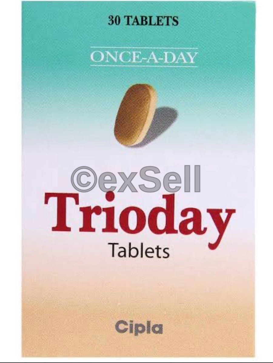 Trioday Tablet 300mg + 300mg +600mg Tablet – Lamivudine (300mg) + Tenofovir disoproxil fumarate (300mg) + Efavirenz (600mg)
