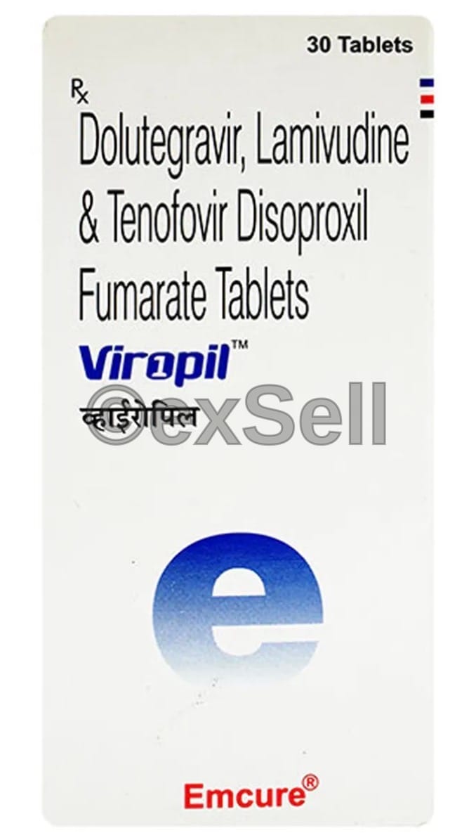 Viropil Tablet 50mg + 300mg + 300mg Tablet – Dolutegravir (50mg) + Lamivudine (300mg) + Tenofovir disoproxil fumarate (300mg)