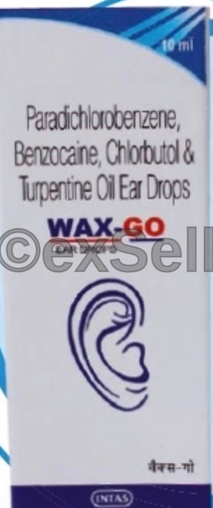 Wax Go Ear Drop Combination Ear Drop – Benzocaine (0.027%) + Chlorbutol (0.05% ) + Paradichlorobenzene (0.02%) + Turpentine Oil (0.15%)