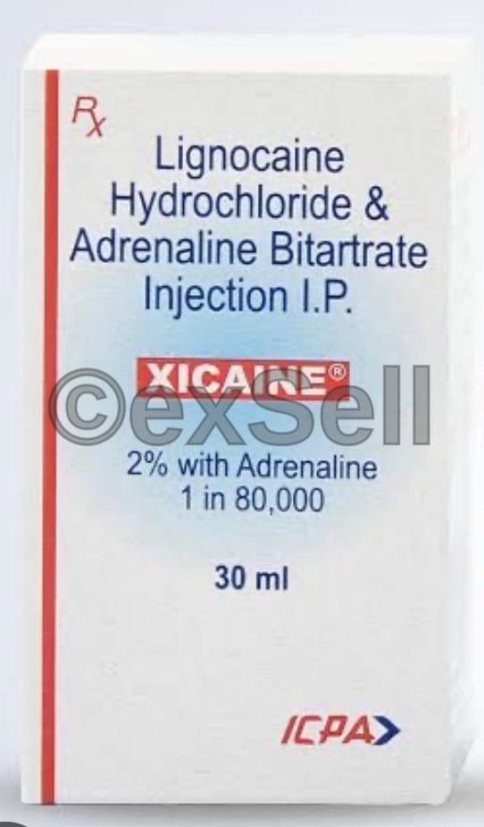 Xicaine Injection 21.33mg +0.0225mg Vial – Lidocaine (21.33mg/ml) + Adrenaline (0.0225mg/ml)