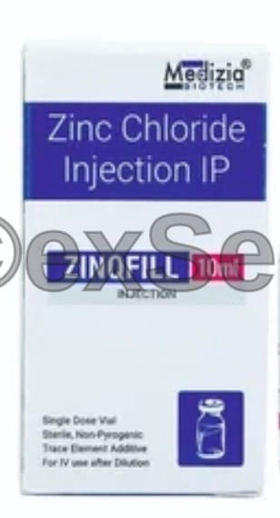 Zinqfill Injection 10 ml 9 mg + 2.09mg Injection – SODIUM CHLORIDE-9MG +ZINC CHLORIDE-2.09MG