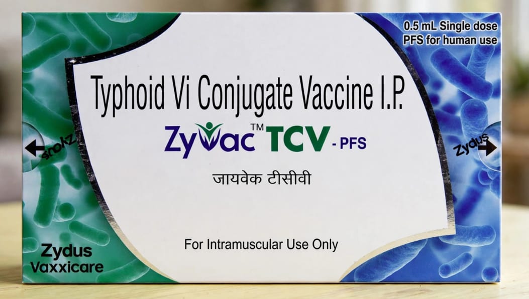 Zyvac Tcv-PFS Vaccine 0.5ml per dose Intramuscular injection – Purified Vi-capsular Polysaccharide